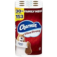 Ultra Strong Clean Touch Toilet Paper, 30 Family Mega Rolls = 153 Regular Rolls