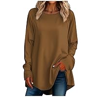 Oversize T Shirts for Women T Shirt Womens Shirt Shirts Y2K Tops Tops for Women Sexy Casual Womens Plus Size Fall Fashion 2023 T Shirts Button Down Shirts Brown L