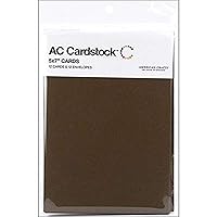 American Crafts 5-Inch by 7-Inch 12-Pack Cards and Envelopes, Chestnut