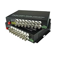 16 CH Video Fiber Optical Media Converters ( Transmitter and Receiver ) Working Distance up 20Km for CCTV Surveillance Security System