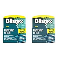 Blistex Medicated Lip Balm, 0.15 Ounce, 3 Count (Pack of 2) Prevent Dryness & Chapping, SPF 15 Sun Protection, Seals in Moisture, Hydrating Lip Balm, Easy Glide Formula for Full Coverage