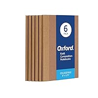 Composition Notebook 6 Pack, College Ruled Paper, 5.75 x 8 Inches, Small Size, 60 Sheets, Kraft Covers (63831)