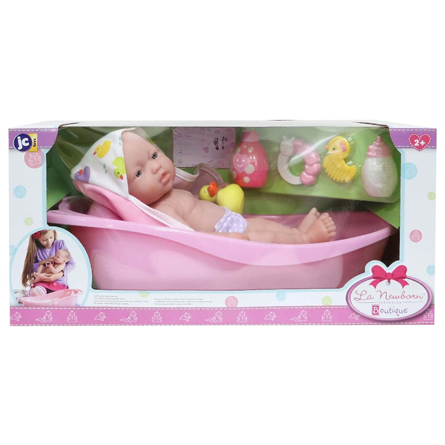 JC Toys - La Newborn | 10 piece Layette Deluxe Bathtub Gift Set | 12.5