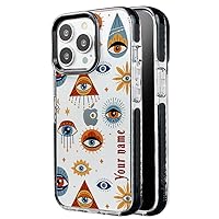 Case Compatible with iPhone 15 Pro Max Personalized with your Name Turkish Nazar Talismán Eye, Protector Compatible with iPhone 15 Pro Max Customizable, Case Customized Turkish Eye Black Border