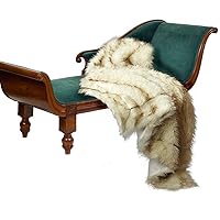 Medium Brown Tip Arctic Fox - Throw Blanket - Thick Soft Faux Fur - Minky Cuddle Lining USA48 x60