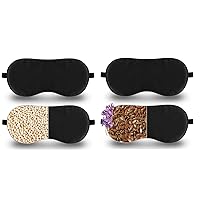Lavender Warm Eye Compress & Clay Beads Eye Mask for Dry Eyes Black & Black 4 Pack