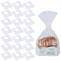 Sarini 100 Pieces Reusable Plastic Bread Clips Keep Your Food Fresh Longer After Opening 7/8 x 7/8 inches (White)