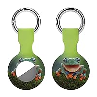 Tree Frog, Flying Frog Laughing Airtag Holder Case Silicone Airtag Case with Keychain GPS Item Finders Accessories Airtag Tracker Cover 1PCS