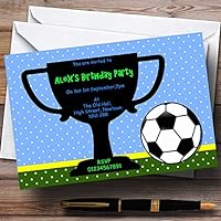Football And Trophy Personalized Birthday Party Invitations
