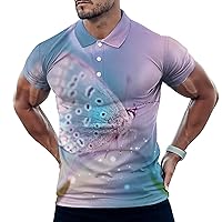 Beautiful White Butterfly Men's Polo-Shirts Short Sleeve Golf Tees Outdoor Sport Tennis Tops