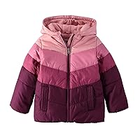 OshKosh B'Gosh Girls' Perfect Colorblocked Heavyweight Jacket Coat (4T, Shades of Pink)