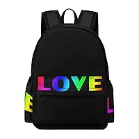 Rainbow Love Backpack Printed Laptop Backpack Casual Shoulder Bag Business Bags for Women Men