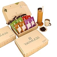 Taymless Bubble Tea Holic Fusion Gift Box: Matcha, Taro, Thai, Classic Instant Bubble Pearl Variety Milk Tea Kit with Microwavable Tapioca. ExpressBubble Brews in 30 Seconds.Perfect for Gifting!