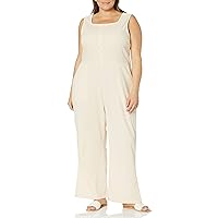 KENDALL + KYLIE womens Plus Size Open Back Jumpsuit With Back Tie