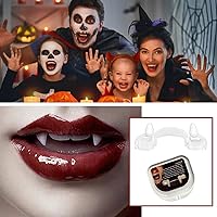 3 Pairs Vampire Teeth Retractable Halloween Zombie Fangs Realistic Plastic Horrifying,Halloween Party Dress Up Horror Props for Kids/Adults