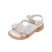 24 Months Girl Shoes Girls Leather Rhinestones Bow Flower Design Soft Toe Princess Dress Toddler Jelly Sandals Size 5