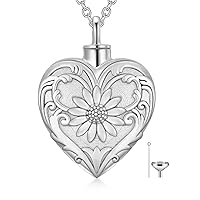 White Gold/Rose Gold/Yellow Gold Cremation Jewelry for Ashes, Custom Real Gold Tree of Life/Butterfly/Rose Heart Locket Necklace for Ashes to Keep Human Dog Cat in Memory
