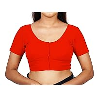 Pure Cotton Saree Blouse for Women Casual Wear Crop Top Solid Choli