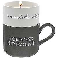 Pavilion - Someone Special - 4 Oz Candle & 10.8 Oz Mug Gray & Cream Neutral Stackable To: From: Tag Gift Set