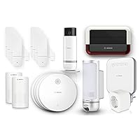Bosch Smart Home Starter Set Alarm System, 1x Controller II, 4x Smoke Detectors II, 8x Door/Window Contact II, 1x Indoor Camera II, 1x Outdoor Camera, 1x Outdoor Siren, 1x Plug Compact, 2x Motion