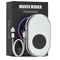 Mouse Jiggler, Undetectable Mouse Mover Device Wiggler Shaker with Drive Free USB Cable and USB C to USB Adapter, Physical Automatically Mouse Movement, Keep PC Screen Active, Silver