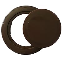 1 Set of 2 inch Patio Parasol Umbrella Hole Ring Table Hole Insert Cover Cap Plug Set,Plastic, 2-Inch (Brown)