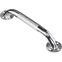 Carex Textured Grab Bars for Bathtubs and Showers - Grab Bars for Bathroom Safety - 12 inch Durable Stainless Steel Shower Handle Serves as Handicap Grab Bar and Elderly Assistance Products