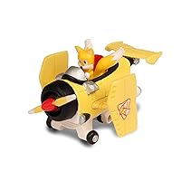 NKOK Sonic & Sega All-Stars Racing: Tails Diecast Propeller Plane - 1:64 Collectible Real Metal Diecast Race Car (6424), Sonic The Hedgehog, Freewheel Push Car, Ages 8+
