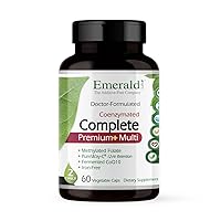 EMERALD LABS Complete Premium Multi - Dietary Supplement with Vitamin C, Vitamin B Complex, CoQ10, Zinc, Probiotics & Vitamin A for Overall Health Support - 60 Vegetable Capsules