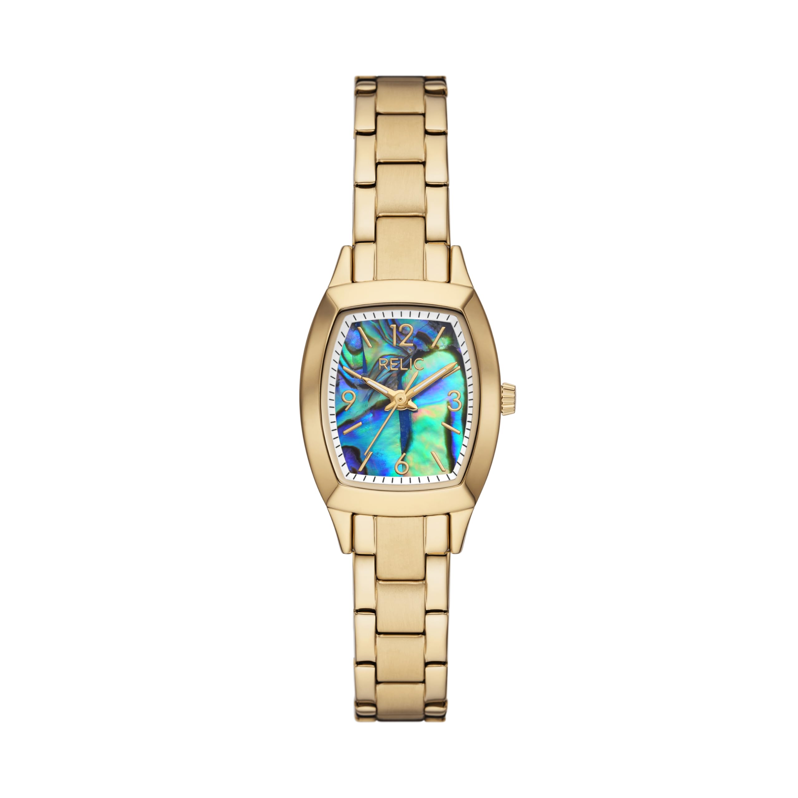 Relic by Fossil Women's Everly Gold-Tone Steel Bracelet Watch with Abalone Dial (Model: ZR34654)