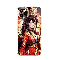 Dressed in red Traditional Chinese Clothing for iPhone 13 Pro Case, [Not-Yellowing] [Military-Grade Drop Protection] Soft Shockproof Protective Slim Thin Phone Bumper Phone Cases for iPhone 13 Pro