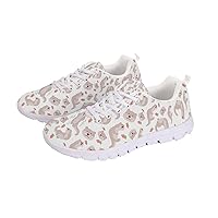 Women Novelty Printed Air Mesh Running Sneakers Lightweight Lace-up Casual Walking Shoes