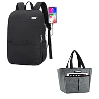 MAXTOP Deep Storage Laptop Backpack with USB Charging Port[Water Resistant] Lunch Bags for Women,Insulated Thermal Lunch Tote Bag,Lunch Box with Front Pocket for Office Work