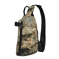 Fish Print Crossbody Backpack,Travel Hiking Cross Bag Diagonally, Cycling Bag