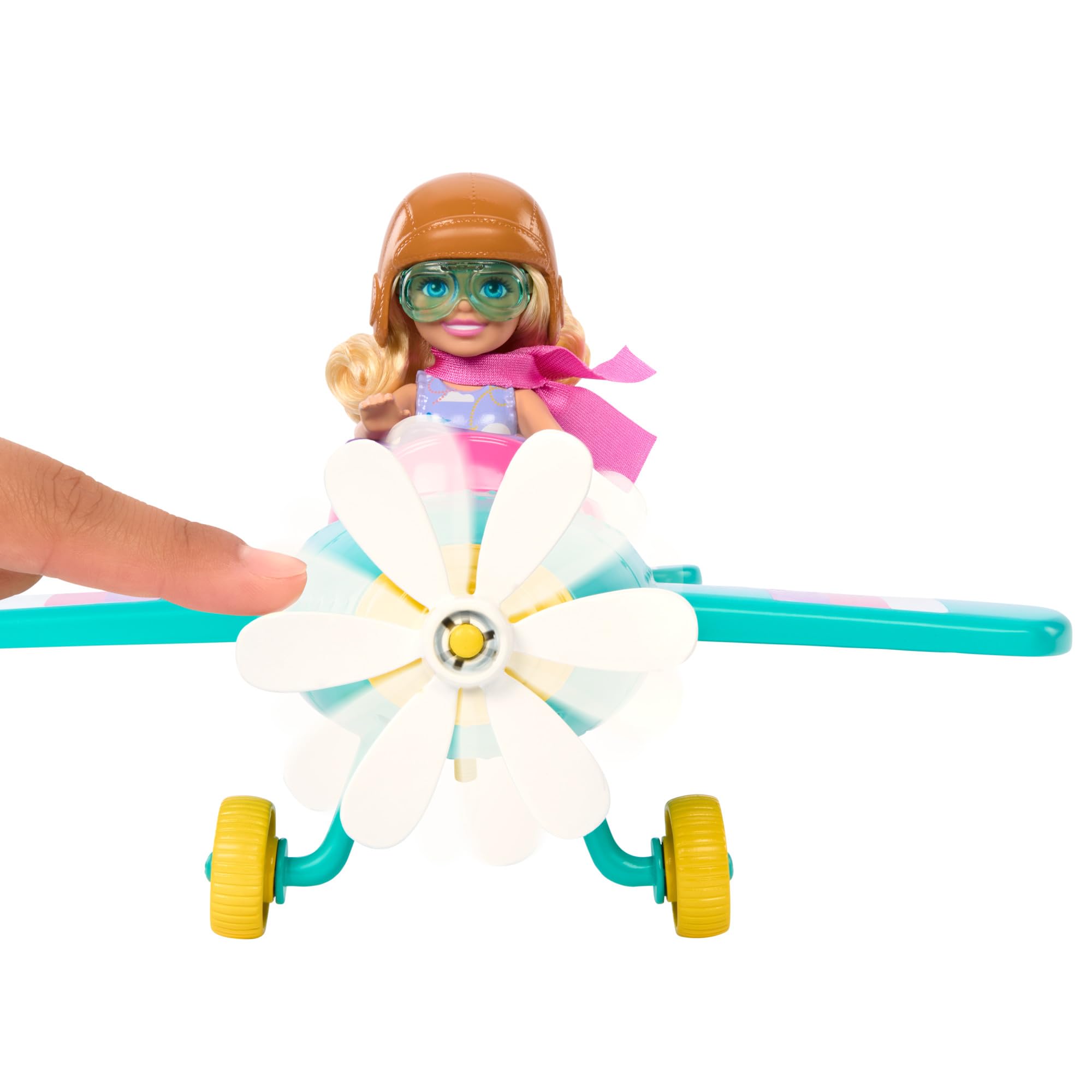 Barbie Chelsea Can Be… Doll & Plane Playset, 2-Seater Aircraft with Spinning Daisy Propellor & 7 Accessories, Including Puppy & Stickers