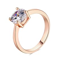 Real Gold Solitaire Engagement Rings for Women 1ct Moissanite Ring Wedding Promise for Bridal Wife Girlfriend