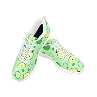 Green Apple Womens Sneakers Fashion Casual Comfortable Lightweight Breathable Arch Support Slip On Non-Slip Tennis Shoes Walking Shoes US13