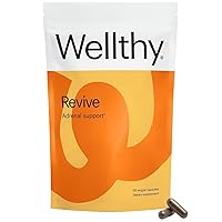 Wellthy Revive Stress Support Capsules - Boost Energy and Improve Mental Wellness (60 Count)