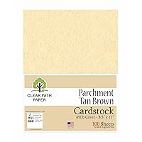 Parchment Tan Brown Cardstock - 8.5 x 11 inch - 65Lb Cover - 100 Sheets - Clear Path Paper