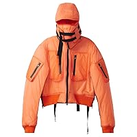 Pre-Loved Men's AW18 Cropped Flight Puffer Zip Jacket Orange