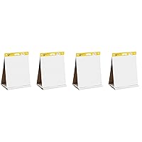 Post-it Super Sticky Tabletop Easel Pad, 20 x 23 inches, 20 Sheets/Pad, 1 Pad (563 DE), Portable White Premium Self Stick Flip Chart Paper, Dry Erase Panel, Built-in Easel Stand (Pack of 4)