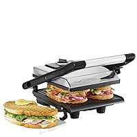 BELLA Panini Press, Sandwich Maker and Electric Indoor Grill with Double Nonstick Plates, Height Adjustable Lid and Removable Drip Tray, Stainless Steel