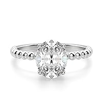 Riya Gems 2 CT Oval Infinity Accent Engagement Ring Wedding Eternity Band Vintage Solitaire Silver Jewelry Halo Setting Anniversary Praise Ring