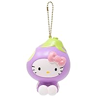 Sanrio Hello Kitty Fruit and Veggie Slow Rising Cute Squishy Toy Keychain Birthday Gifts, Party Favors, Stress Balls for Kids, Boys, Girls - Eggplant