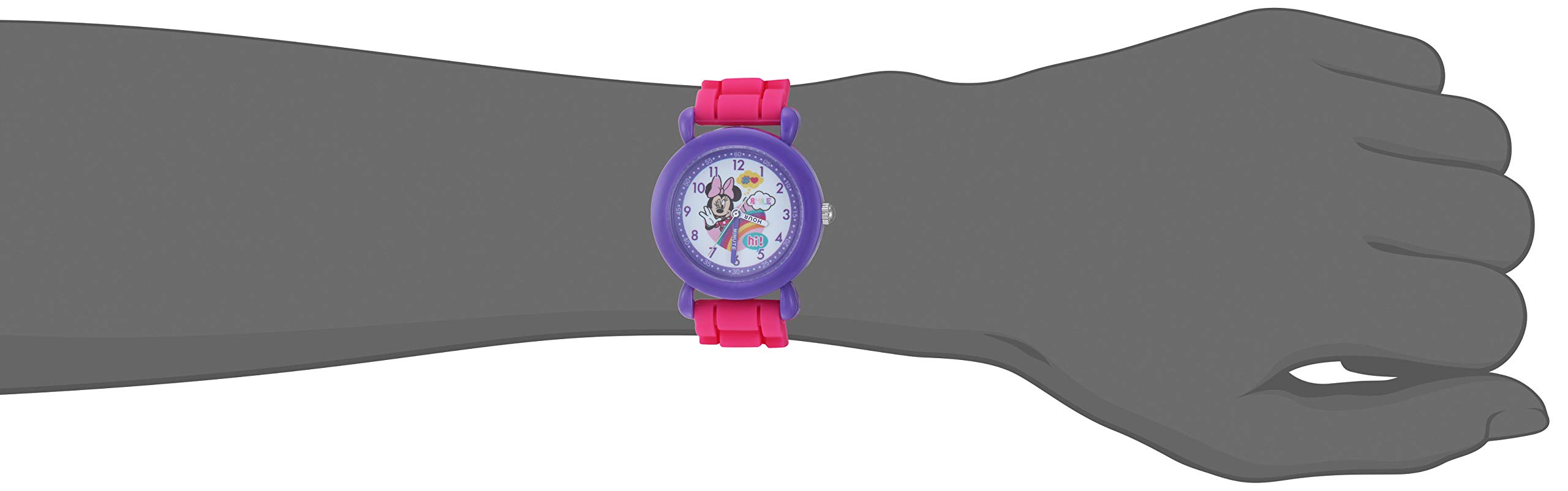 Disney Minnie Mouse Kids' Plastic Time Teacher Analog Quartz Silicone Strap Watch