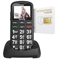 USHINING 4G LTE Unlocked Senior Cell Phone with Speed Talk SIM Card Seniors Feature Phone Type-C Charger SOS Calling Basic Phone for Elderly Unlocked Feature Cell Phone with Charging Dock (Black)