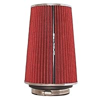 Spectre Performance SPE-9732 Universal Clamp-On Air Filter: Round Tapered; 3 in/3.5 in/4 in (102 mm/89 mm/76 mm) Flange ID; 8.75 in (222 mm) Height; 6 in (152 mm) Base; 4.75 in (121 mm) Top,Red