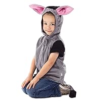 Little Adventures Animal Vest Costumes Dress Ups - Machine Washable Child Pretend Party and Nativity Outfits (Donkey, Age 8-12)