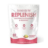BOWMAR NUTRITION Replenish Electrolyte Hydration, Electrolyte Powder, 60 Servings, Vitamins and Minerals (Strawberry Pineapple)