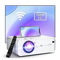 ASAKUKI Mini WiFi Projector, ASAKUKI 8000 Lumens Home Movie Projector, Full HD 1080P & 200